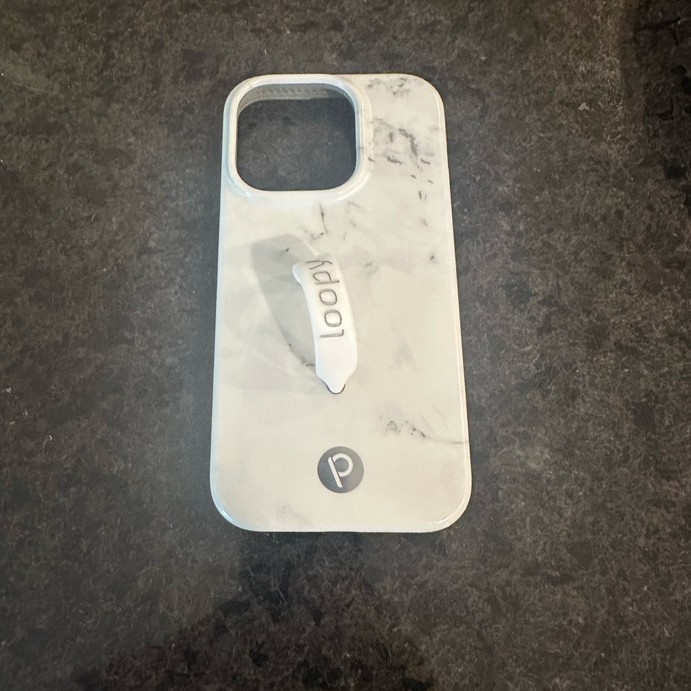 LOOPY CASE IPHONE 14 PRO - Marble white and gray